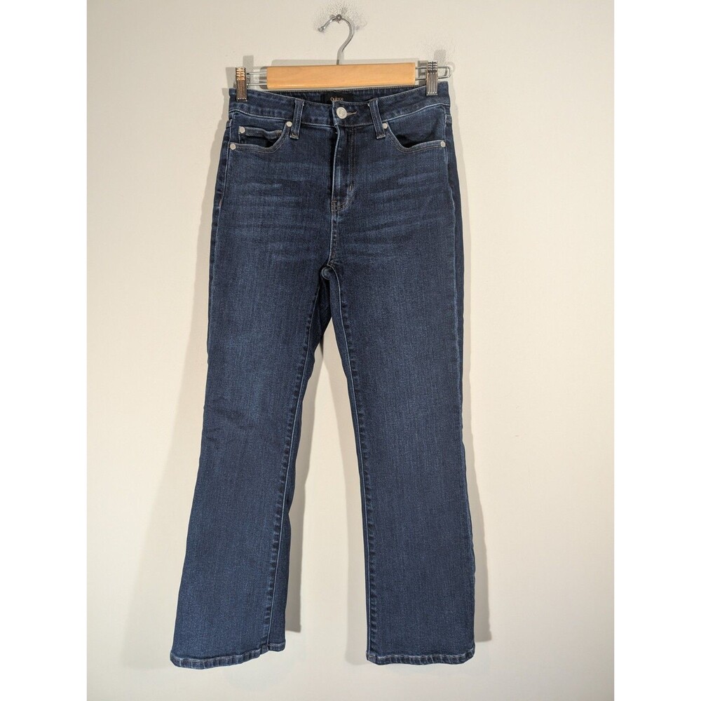 Quince Womens Dark Wash Stretch High Rise Kick Flare Jeans Sz 26 Capsule Casual